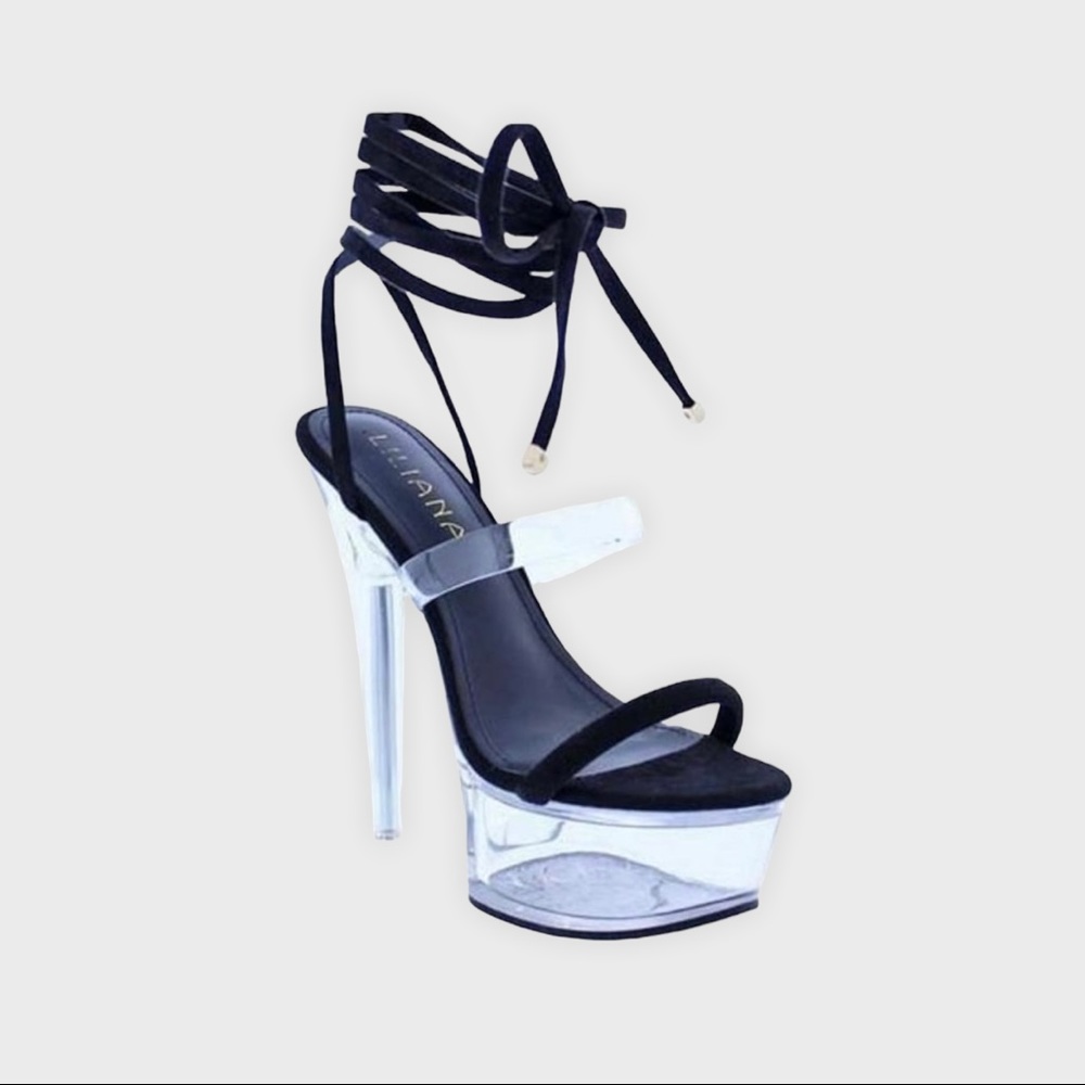 Liliana Mafia-1 Clear Platform Stiletto Heel Sandal Fashion Shoes for Women